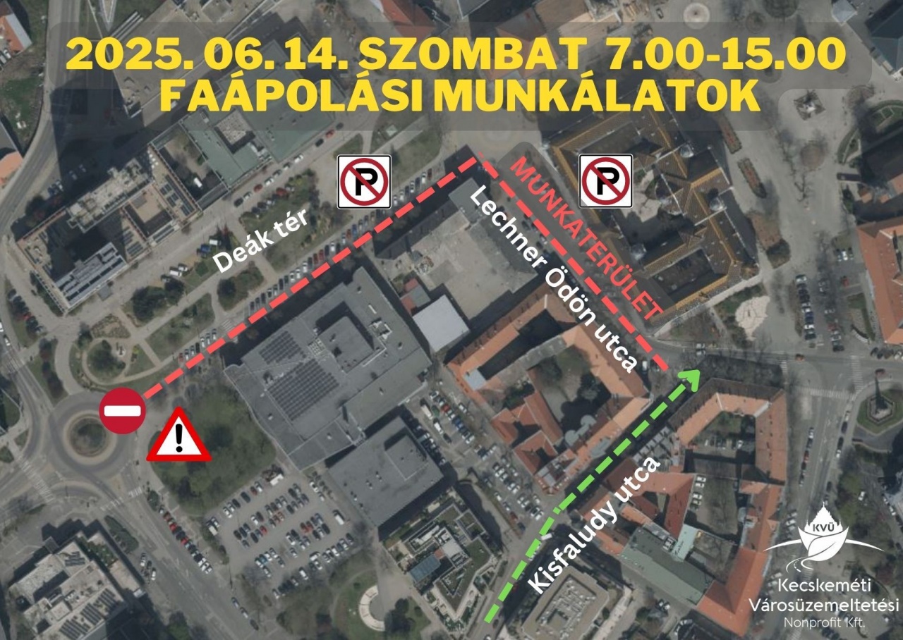 Faápolás miatt szombaton lezárjuk a Deák teret