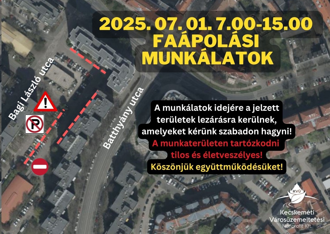 Faápolás a Batthyány utcai parkolókban Faápolás a Batthyány utcai parkolókban