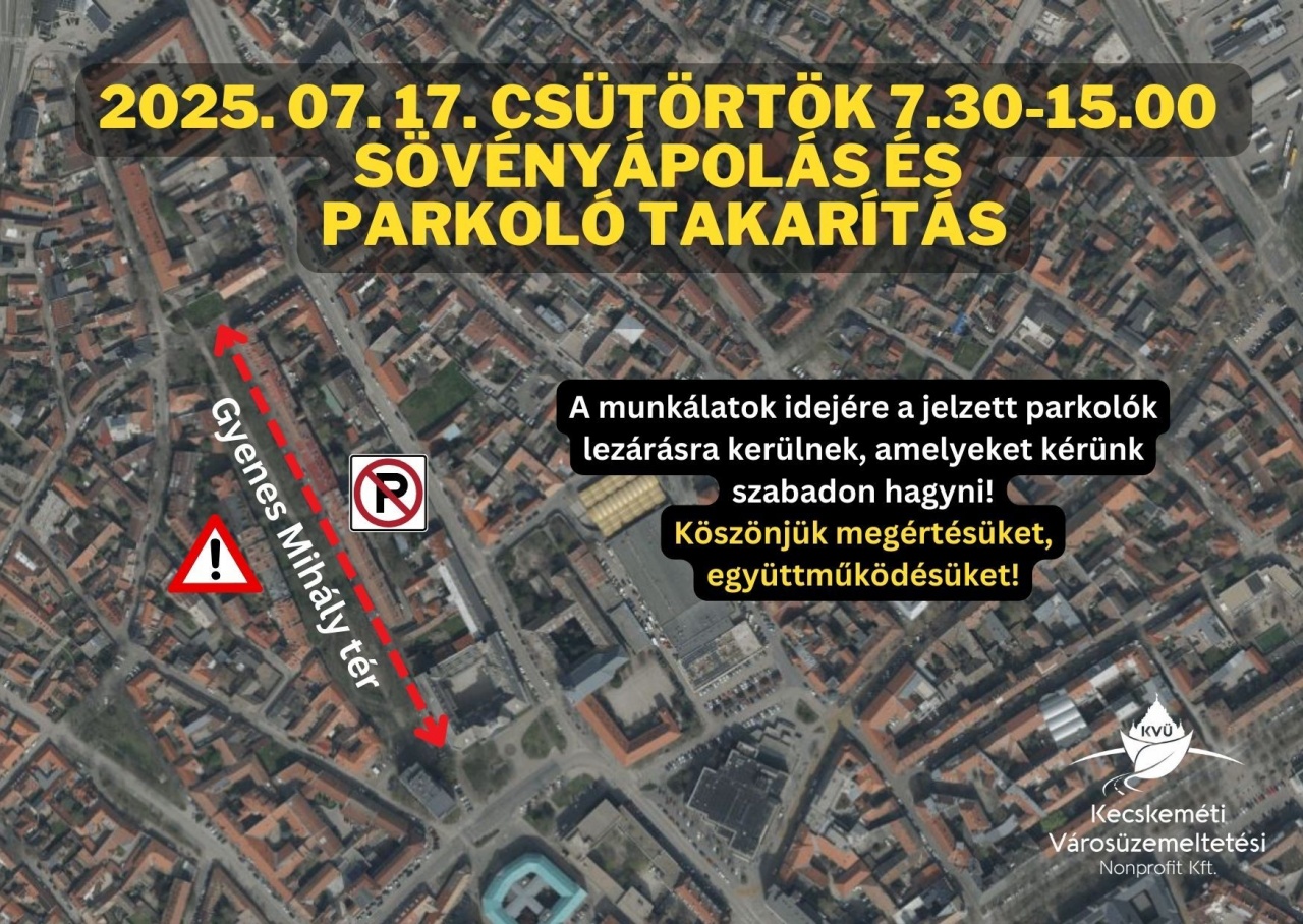 Sövényápolás és parkolótakarítás a Gyenes téren