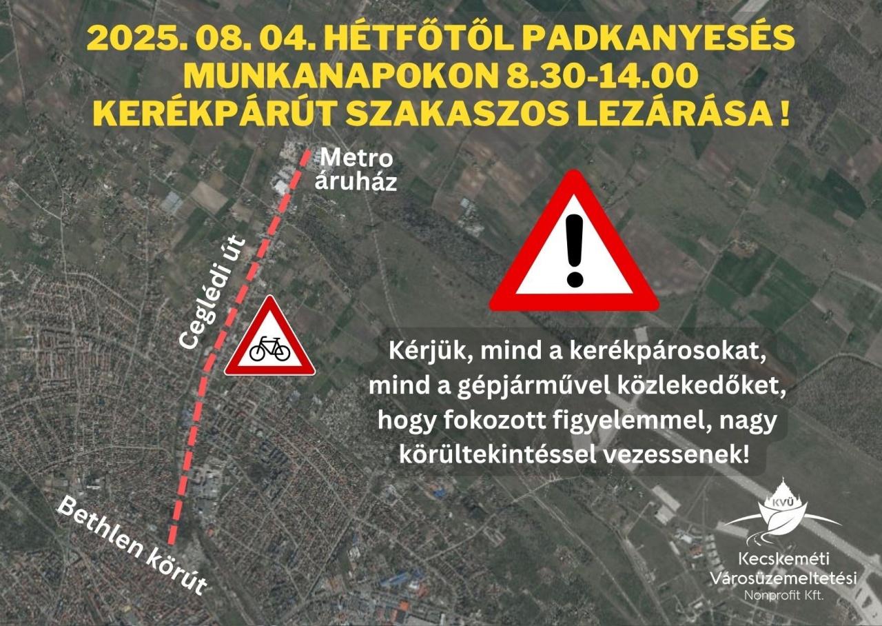 Augusztus 4-én padkanyesés kezdődik a Ceglédi úti kerékpárúton Augusztus 4-én padkanyesés kezdődik a Ceglédi úti kerékpárúton