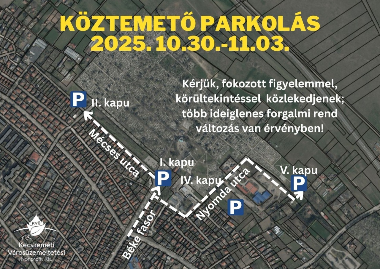 Forgalmi rend változás és parkolási lehetőségek az ünnepek alatt