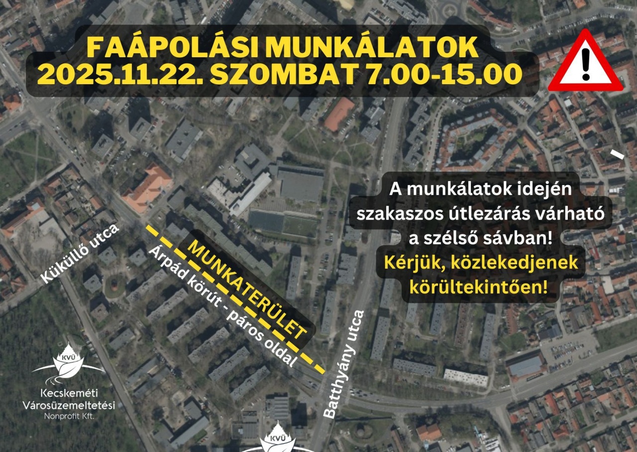 Szombaton szakaszos útlezárás várható az Árpád körúton