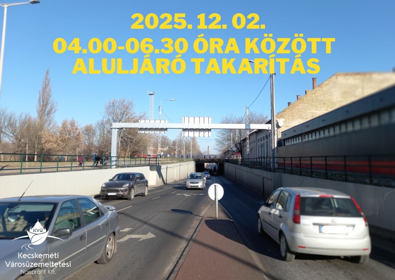 Kedd hajnalban aluljáró takarítás!