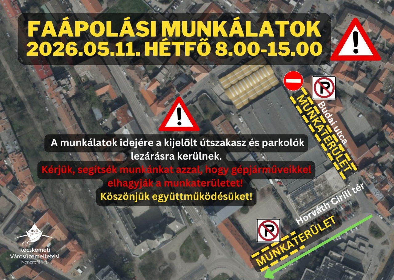 Hétfőn faápolás lesz a piac környékén