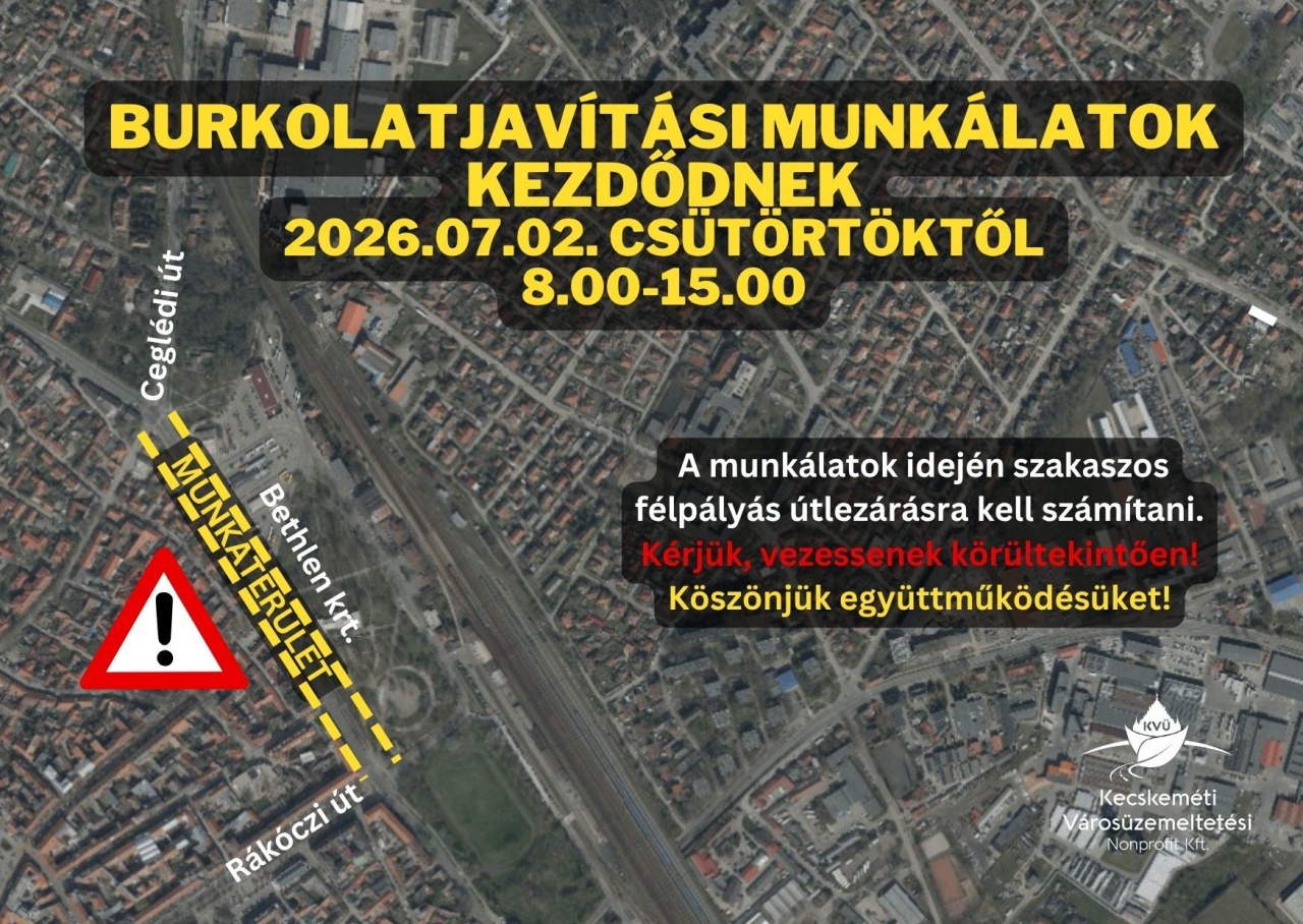 Burkolatjavítási munkák kezdődnek a Bethlen körúton