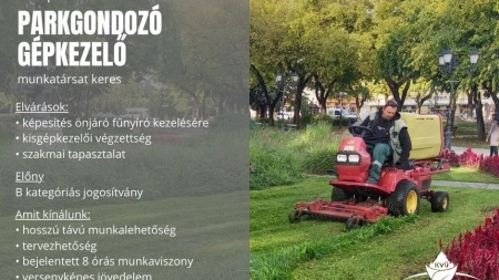 Parkgondozó-gépkezelő munkatársat keresünk!