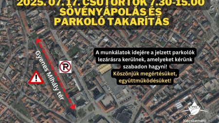 Sövényápolás és parkolótakarítás a Gyenes téren