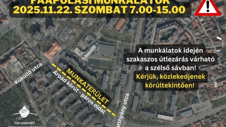 Szombaton szakaszos útlezárás várható az Árpád körúton