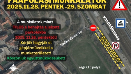 Figyelem - Faápolás miatt újra lezárjuk a MÁV parkolót!